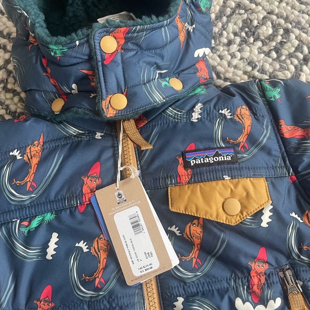 ADORABLE Patagonia Winter coat lined fleece inside - NWT size 2T - Picture 2 of 2